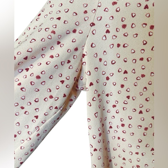 Adrianna Papell Women’s Medium Blouse Pink Red Hearts Valentines Day Dressy - Picture 2 of 7